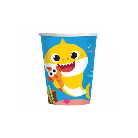 KUBECZKI PAPIEROWE BABY SHARK 250ml 8szt-8051