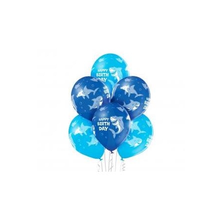 BALON D11 BRITHDAY SHARK 6szt-8052