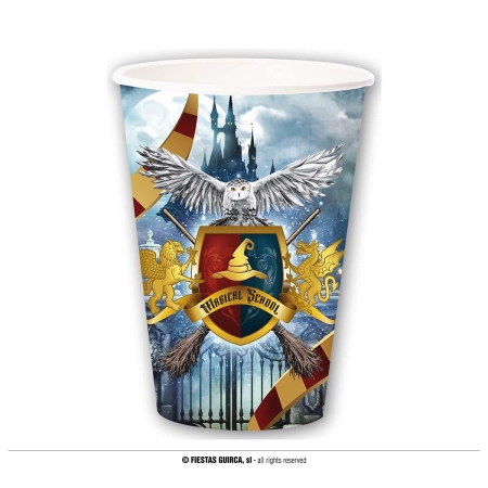 KUBECZKI PAPIEROWE SZKOŁA MAGII 6szt 355ml-8107