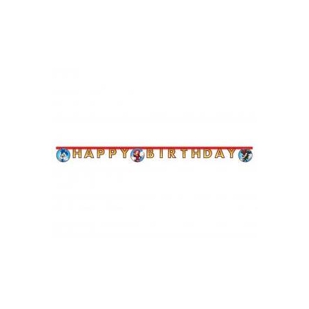 Banner Sonic - Happy Birthday, 200 cm-9090