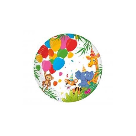 Talerzyki papierowe Jungle Balloons FSC, 20 cm, 8 -9146
