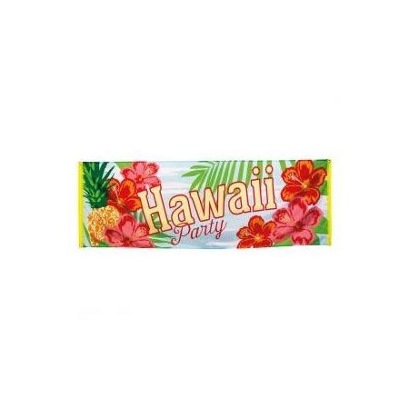 Banner hawajskie party kwiaty aloha 74x220 cm-9161