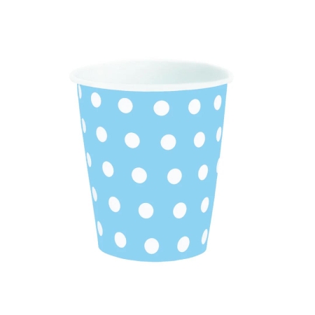 Kubek niebieski w kropki 220ml 6szt.-9200