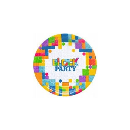 Talerzyk papierowy Klocki 7cali 6szt.-9202
