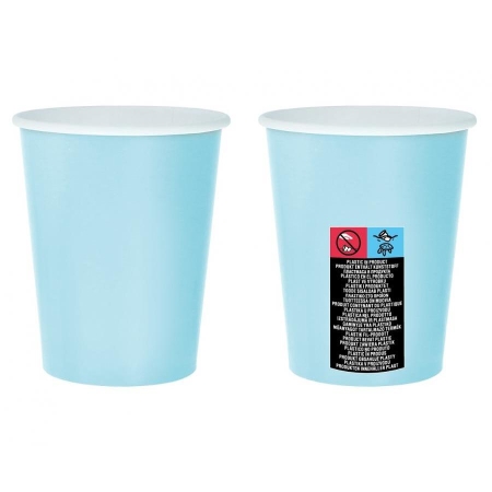 Kubeczki papierowe błękitne jasnoniebieskie 250ml-9238