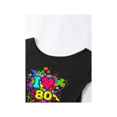 Bluzka I LOVE THE 80' czarna -9333