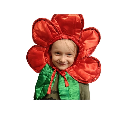 CZAPKA KWIATEK CZERWONY-9394