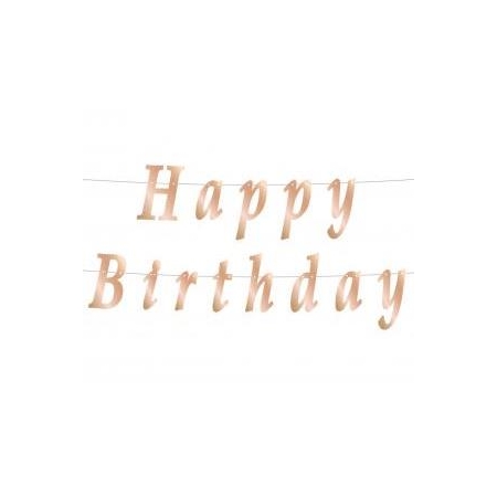 GIRLANDA HAPPY BIRTHDAY DIY 11x200 RÓŻOWO-ZŁOTA-9485