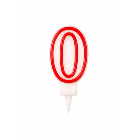 Świeczka Czerwony Obrys "0"-9591