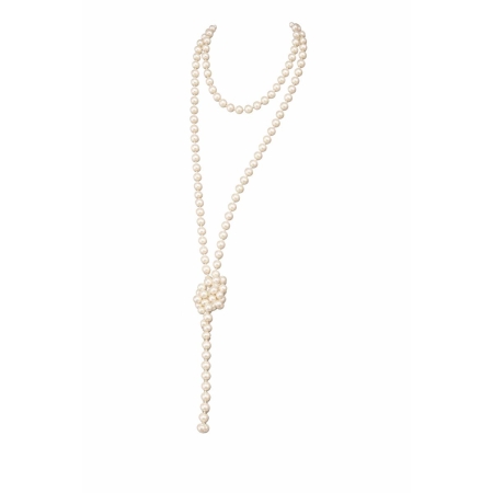 NASZYJNIK Z PEREŁ PLASTIKOWY PERŁY BIAŁE SZNUR-9664