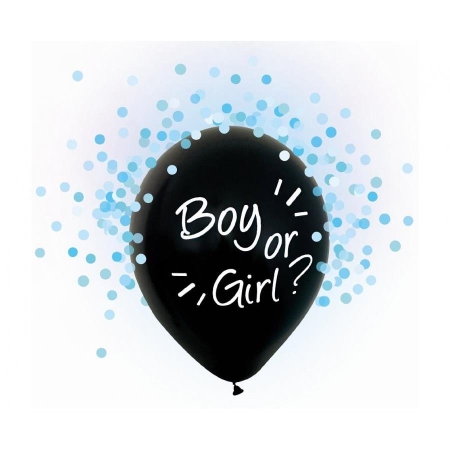 Balon, Boy Or Girl, niebieskie konfetti, 12 cali-9683