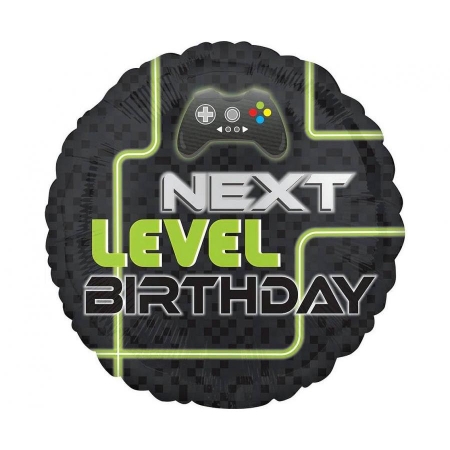 Balon foliowy 18" CIR - Level Up Birthday-9693