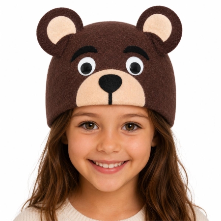 CZAPKA MIŚ NIEDŹWIEDŹ GRIZZLI BRĄZOWY LAS KARNAWAŁ-9811