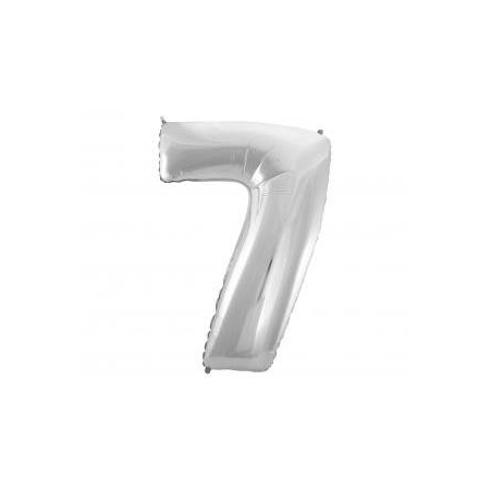 Balon foliowy "Cyfra 7", srebrna, 92cm-9878